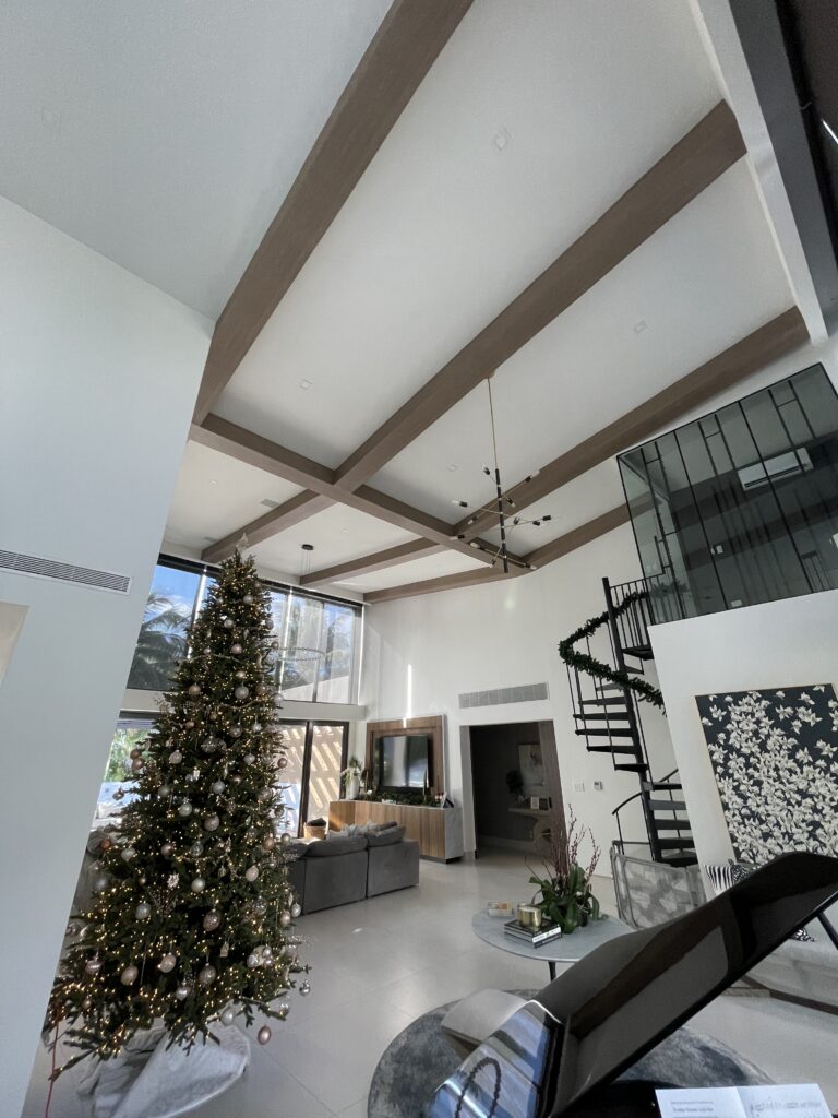Wooden Ceiling Beams Wrapped